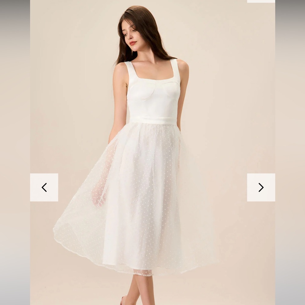 Rihoas White Midi Dress S